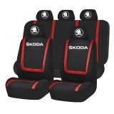 Set Huse Scaune Universale Compatibile cu Skoda Nou &ndash; Negru/Rosu