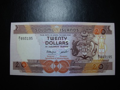SOLOMON ISLAND 20 DOLARI UNC foto