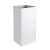 Jardiniera Patrata Inalta Alba 80cm, 39.5x39.5cm, 31L, Textura Grafit, Interior/Exterior, Polipropilena Reciclabila, Rezistenta UV