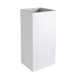 Jardiniera Patrata Inalta Alba 80cm, 39.5x39.5cm, 31L, Textura Grafit, Interior/Exterior, Polipropilena Reciclabila, Rezistenta UV