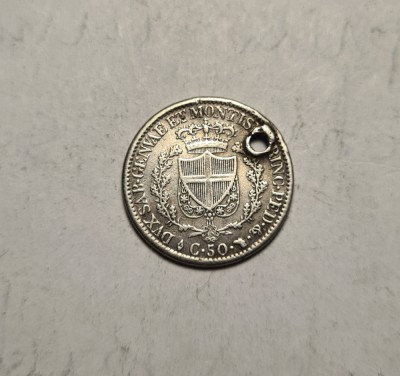 Sardinia 50 Centesimi 1827 L foto