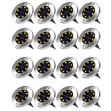 Set 16x Lampa Cu Incarcare Solara Rapida SI Timp Mare De Utilizare, alb cald, Tip Spot Cu 8 Leduri, Pentru Gradina, WaterProof, IP65, Carcasa Din Meta