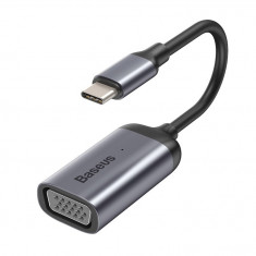 Adaptor USB Tip C la VGA HUB, Baseus, Convertor pentru MacBook PRO / PC