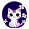 Sticker decorativ, Pisica, Alb, 60 cm, 10892ST