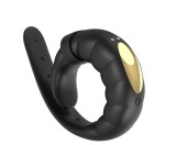 Inel de Penis Reglabil cu 10 Moduri Vibratii, Silicon, USB Magnetic, Negru, Guilty Toys