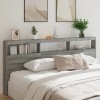 Gossi tablie de pat cu dulap si led, gri sonoma, 220x17x102 cm