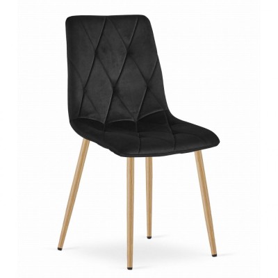 Scaun bucatarie/living, Artool, Libra, catifea, metal, negru, 45x54x86.5 cm foto