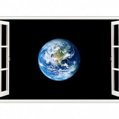 Sticker decorativ, fereastra 3D, Planeta, 85 cm, 1038STK