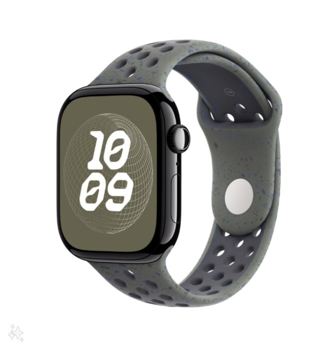 Curea sport cu orificii, THD, compatibila Apple Watch 46 mm seria 10, Apple Watch SE 44 mm, cargo kaki