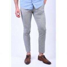 Pantaloni Selected Slim-Peaksum Light Grey Melange foto
