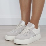 Sneakers bej cu plasa perforata translucida 8992 M3