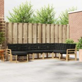 vidaXL Set de canapele de exterior cu pernă 8 pcs Alb și negru 3389766