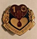 MEDICINA INSIGNA DONATOR DE ONOARE FRUNTAS 10 ANI, Romania de la 1950