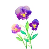 Cumpara ieftin Sticker decorativ Flori, Mov, 90 cm, 7855ST, Oem