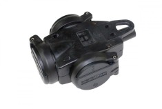 Cupla multipla priza tripla 16A 230V cauciuc solid negru pentru cablu maxim 3x2.5mm &sup2; IP44
