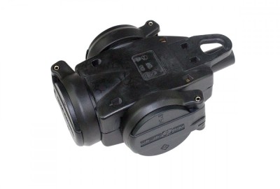 Cupla multipla priza tripla 16A 230V cauciuc solid negru pentru cablu maxim 3x2.5mm &amp;sup2; IP44 foto