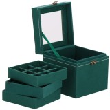 (DL) Cutie depozitare si organizare bijuterii, velur, 12x 12 x 12 cm, verde Household NewTrend