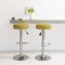 Scaune de bar, 2 buc., verde, material textil - 2