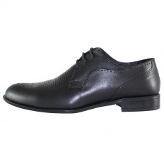 Pantofi eleganti barbati piele naturala - Pieton negru - Marimea 41