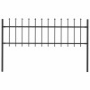 VidaXL Gard de grădină cu v&acirc;rf ascuțit, negru, 1,8 m, oțel 144923