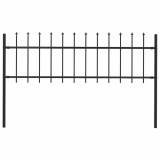 vidaXL Gard de grădină cu v&acirc;rf ascuțit, negru, 1,8 m, oțel