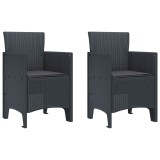 vidaXL Scaun pentru Grădină 2 pcs Antracit Dimensiune: 53 x 49 x 85 cm 847451