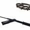 Set baston telescopic flexibil negru maner tip tonfa 47 cm + box craniu negru