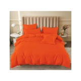 Cumpara ieftin Lenjerie de pat dublu Bumbac Finet 6 Piese cu Elastic, Portocaliu- SIPRT174