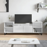 Comodă TV, alb extralucios, 160x35x55 cm, lemn prelucrat, vidaXL