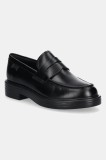 Camper mocasini de piele Dean femei, culoarea negru, cu toc plat, K201790-001