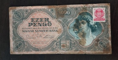 Bancnota - Ungaria - 1000 Pengo 1945 foto