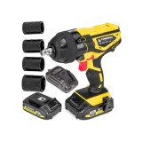 Pistol Impact Acumulator 20V 2Ah 450Nm Powermat + Set Tubulare CrV 17-23mm + Valiza