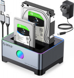 ORICO RGB USB 3.1 la SATA Hard Drive Docking Station Aliaj de aluminiu cu duplic