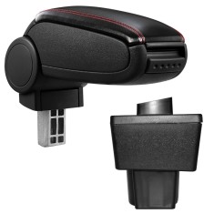 [pro.tec] Marca specifica pentru cotiera auto Skoda Yeti, 1-es modell - cotiera auto - cu compartiment pentru depozitare - imitatie piele - negru, cu foto