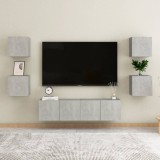 VidaXL Set dulapuri TV, 6 piese, gri beton, PAL
