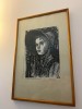 Szabo Bela Gy. 1905-1985 Xilogravura Hartie Fata de la Tara 1958, Natura, Carbune, Realism