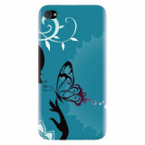 Husa silicon pentru Apple Iphone 4 / 4S, Blue Butterfly