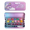 Trusa etajata cu fard de pleoape, luciu de buze si accesorii Little Unicorn Martinelia, 12022