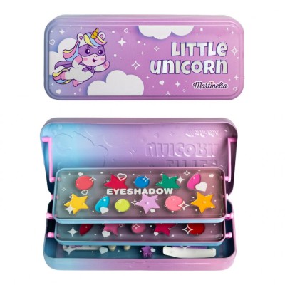 Trusa etajata cu fard de pleoape, luciu de buze si accesorii Little Unicorn Martinelia, 12022 foto