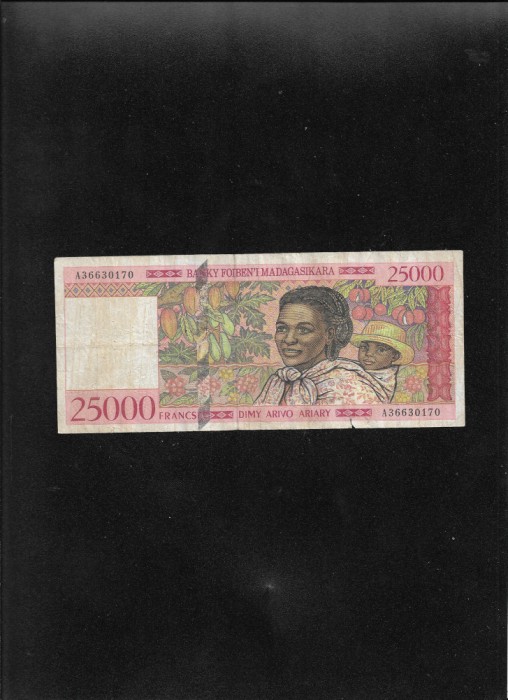 Madagascar 25000 francs ariary 1998 (2003) seria36630170