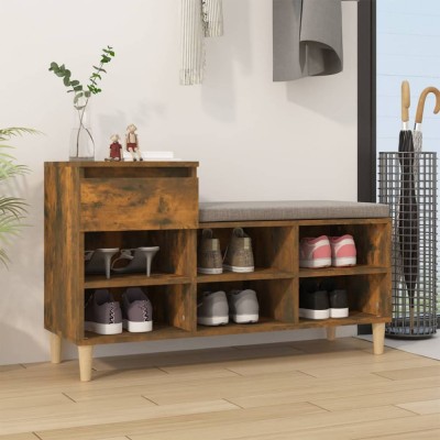 vidaXL Pantofar, stejar fumuriu, 102x36x60 cm, lemn prelucrat 821209 foto
