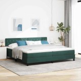 Cumpara ieftin Pat cu Arcuri și Saltea Verde &icirc;nchis 200 x 200 cm țesătură