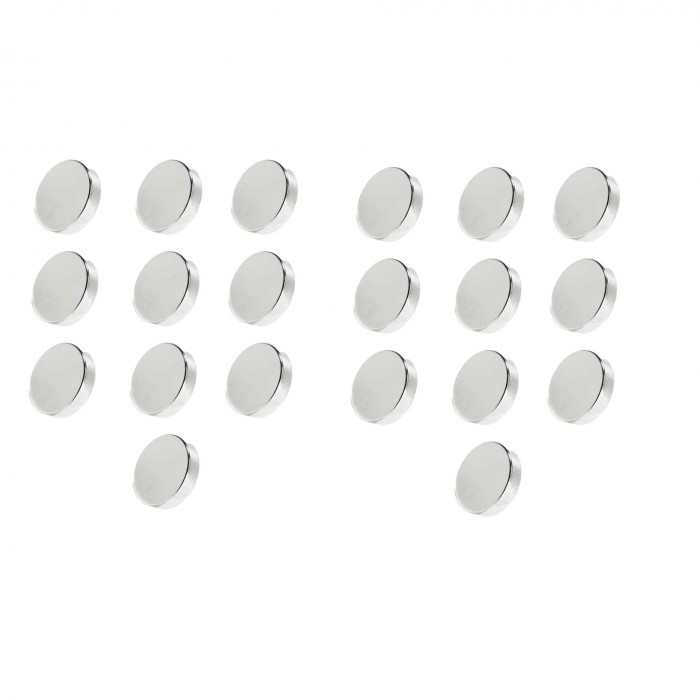 Set 20 magneti foarte puternici, gri, disc, simplu, 7 mm X 2 mm