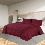 VidaXL Set lenjerie cu husă de pilotă, bordo, 240x220 cm, bumbac