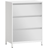 HOMCOM Comodă cu 3 Sertare și Fronturi Oglindă, Design Modern pentru Dormitor sau Hol, 60x35x80 cm, Albă | Aosom Romania