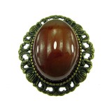 Brosa/pandantiv bronz antic cu carneol natural