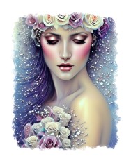 Sticker decorativ, Printesa, Albastru, 70 cm, 9236ST foto