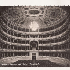 FA42-Carte Postala- ITALIA - Reggio Emilia, Teatro municipale, circulata 1952
