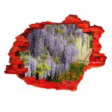 Autocolant decorativ, Gaura in perete, Arbori si flori, Multicolor, 83 cm, 551ST-2