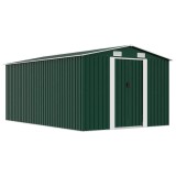 Cumpara ieftin Sopron de gradina, 257x392x181 cm, verde, metal